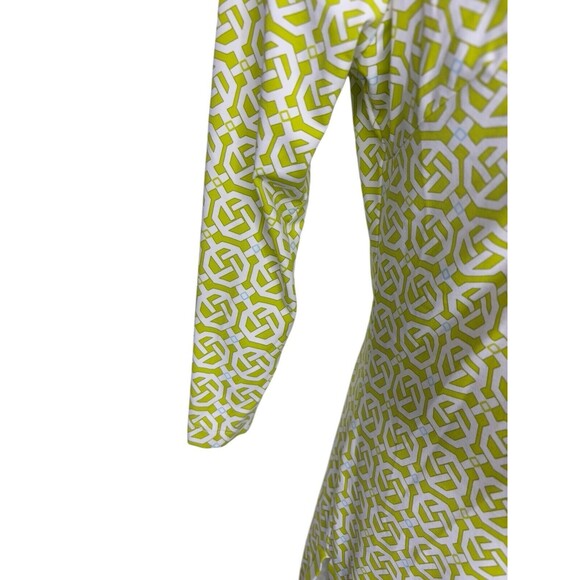 J. McLaughlin Womens Medium Geometrical Print 3/4 Sleeve Stretch Pullover Blouse - Picture 4 of 16